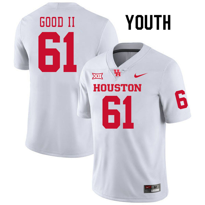 Youth #61 Thomathan Good II Houston Cougars College Football Jerseys Stitched-White